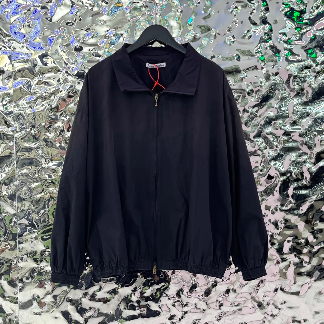 Black In Stock 🔴 3396#AC Logo zipper jacket LOGO Black Cream White S-XL 11 3396#33030033
